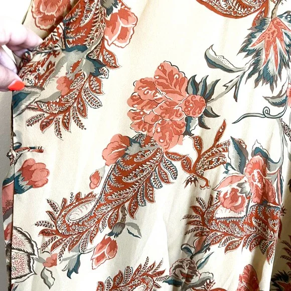 Ralph Lauren Collection Paisley Floral Silk Duster Kaftan Sz M Long Line Dress - Picture 9 of 14